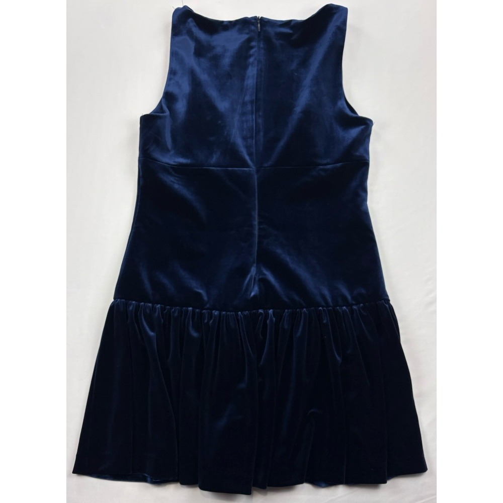 NWT ZARA Blue Velvet Mini Dress. Women's Size Large Homecoming Wedding - Picture 14 of 16